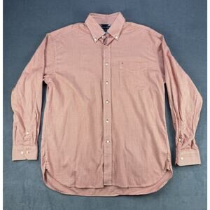 Tommy Hilfiger Shirt Button Up Long Sleeve Red Checkered Men's LG